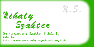 mihaly szakter business card